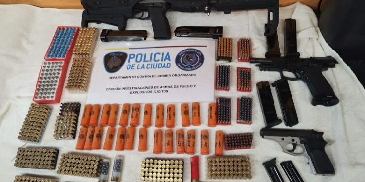 Rescatan trece perros y secuestran arsenal en casa de detenido tras un choque