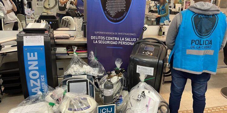 Microcentro: Centro estético desbaratado y secuestro de aparatología prohibida
