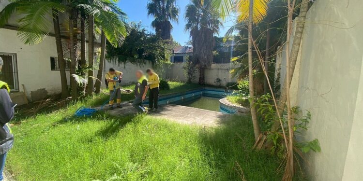 Operativo antidengue en una casona abandonada en Belgrano R